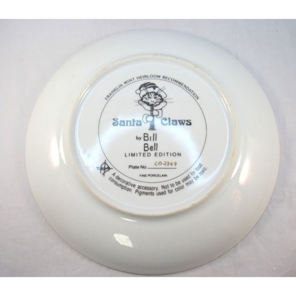 Santa Claws Porcelain Plate Franklin Mint Limited Edition by Bill Bell - Picture 7 of 10